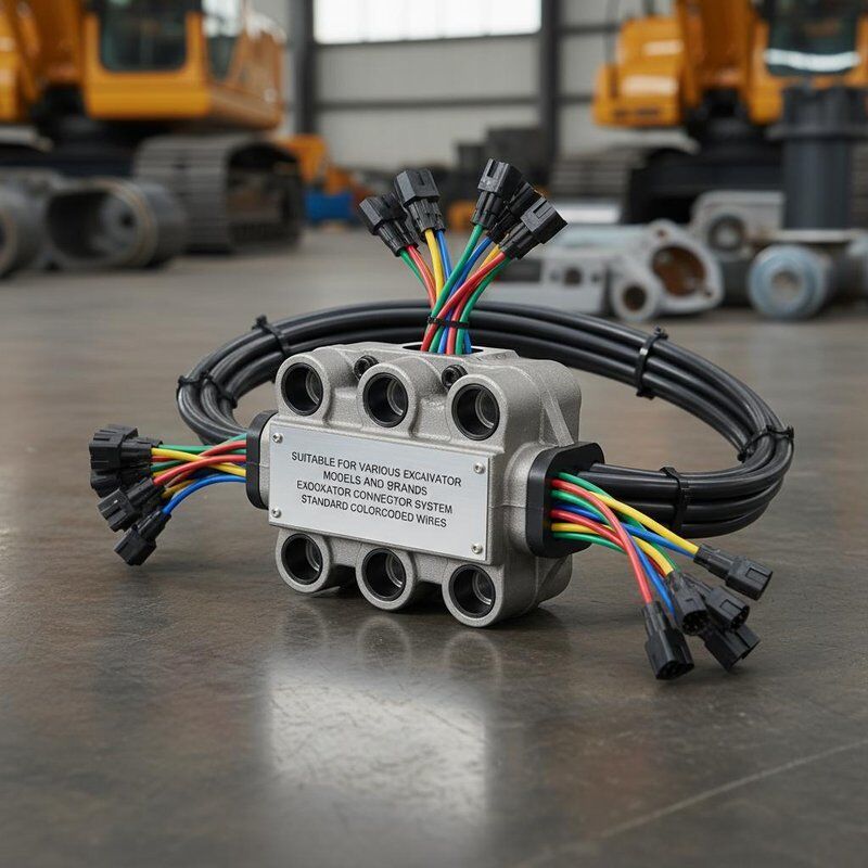 Adequado para vários modelos e marcas de escavadeiras Sistema de conector de escavadeira incluindo fios codificados por cores padrão para fiação e operação
